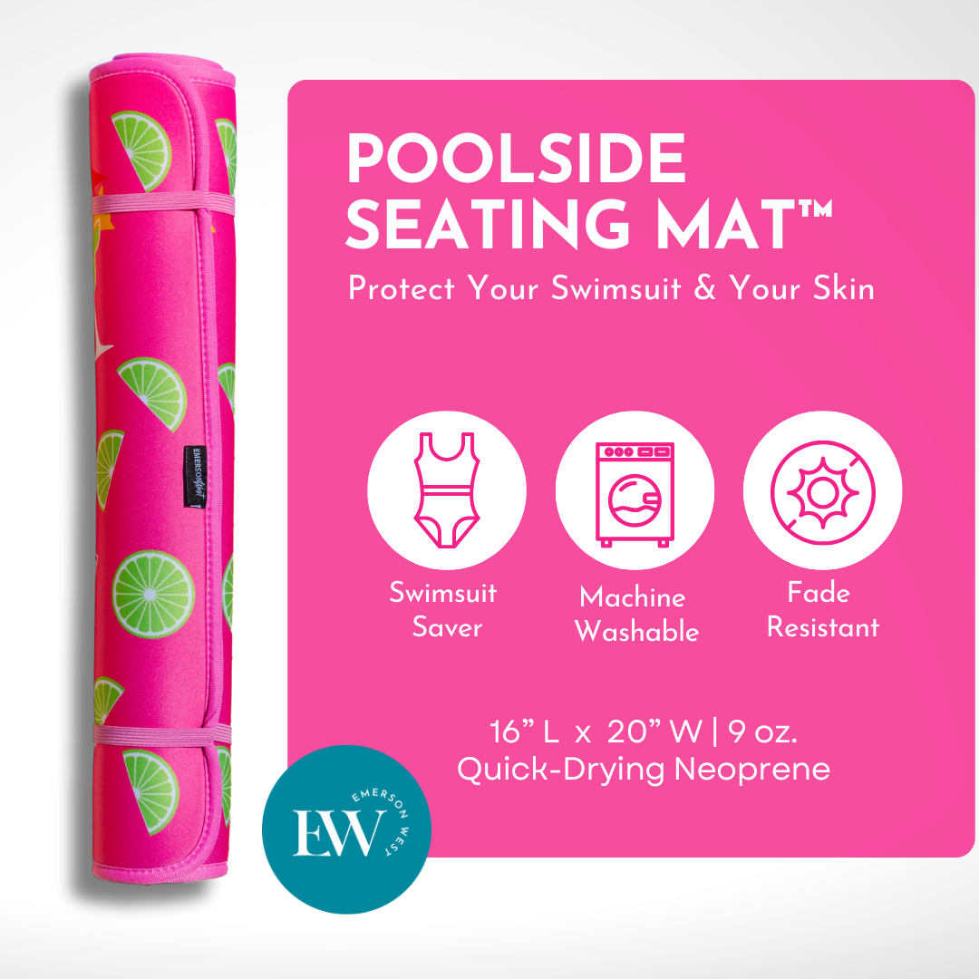 Emerson West – Acessórios de praia por atacado – Tapete de Assento à Beira da Piscina™ – Proteção para Fato de Banho e Pele50