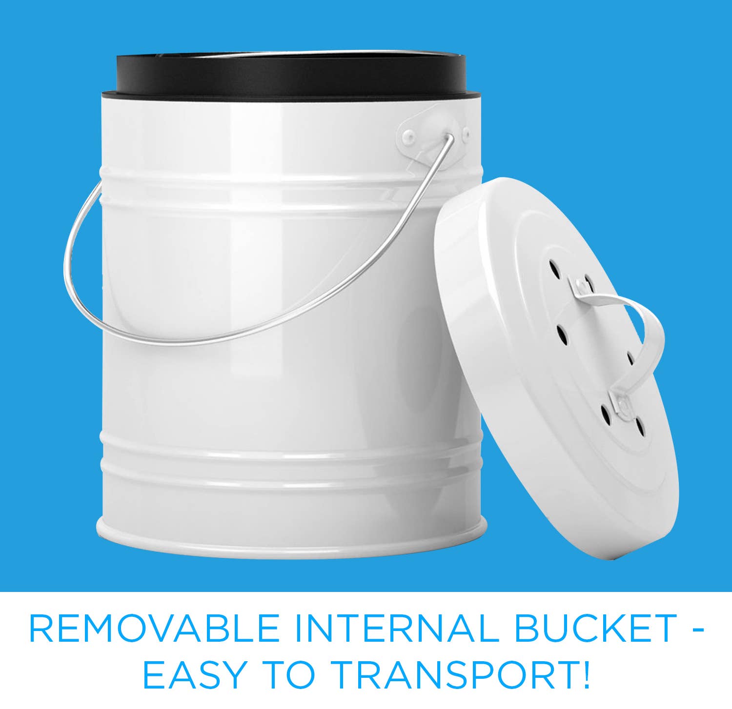 Cooler Kitchen - Wholesale Kitchen Tool/Gadget - Cooler Kitchen 3-Liter Kitchen Compost Bin w/ EZ-No Lock Lid6