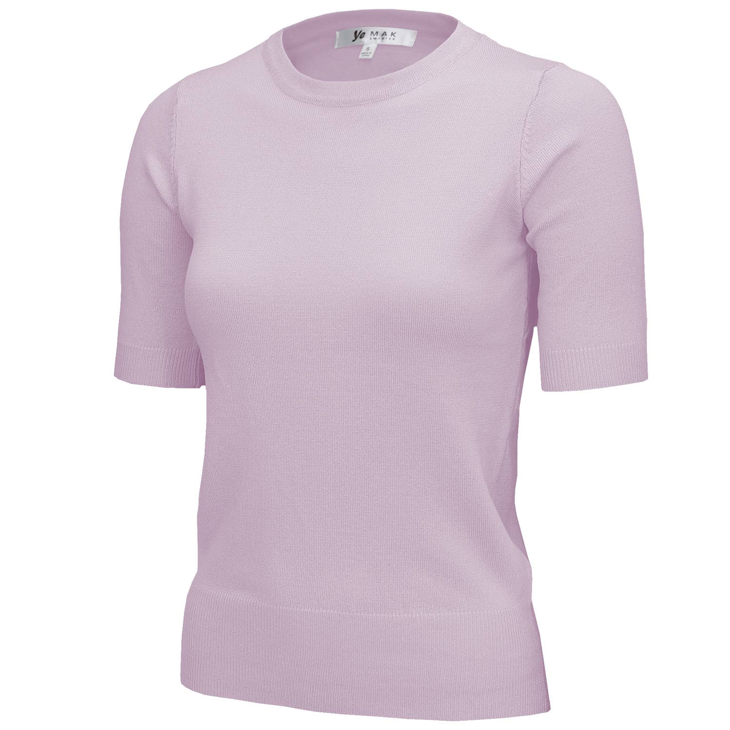 Mak – Engroshandel Strikket top - Dame – Halv-ærmet Crewneck Letvægts blød pullover Tee MK3664Y33