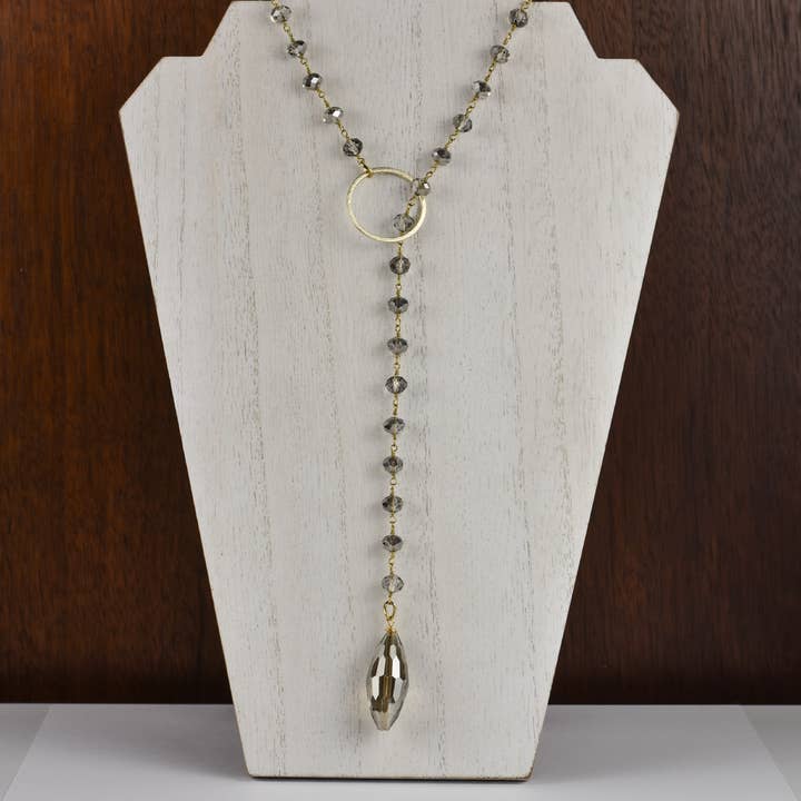 Zilveren kristallen Lariat ketting voor wholesale door ali & bird jewelry