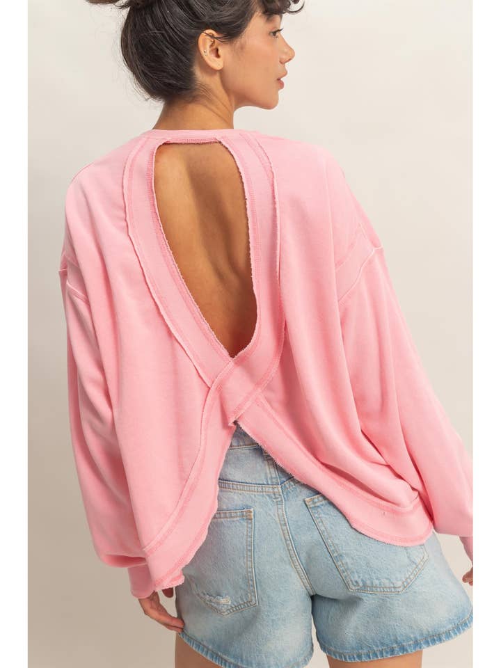 Oversized Cross Detail Open Back Sweatshirt for wholesale by HYFVE