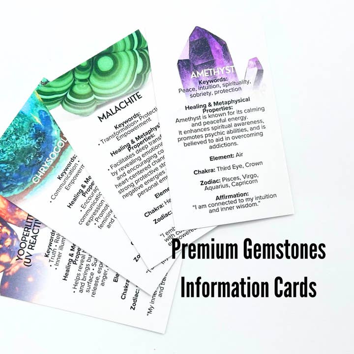 CARTES D'INFORMATION PREMIUM SUR LES PIERRES PRÉCIEUSES pour la vente par Meraki Gemstones