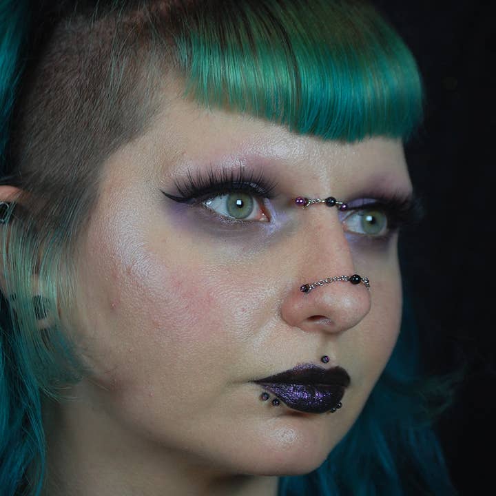 Ayame Designs - Wholesale Face/Body Chain - Beaded Stainless Steel Piercing Chain1