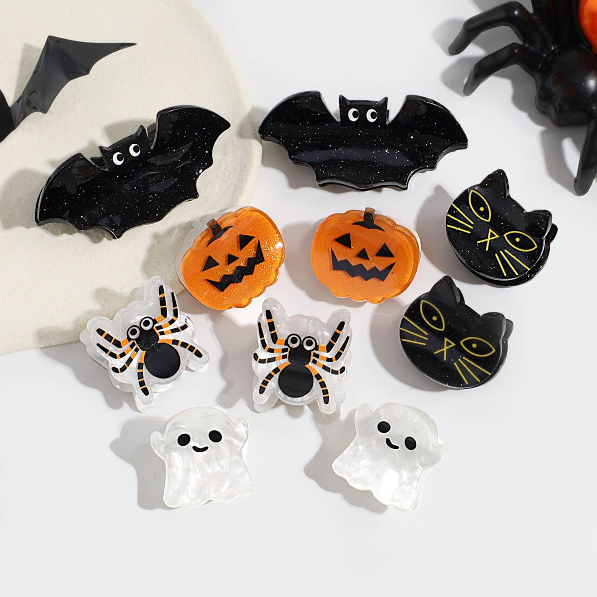 ACCITY - Wholesale Hair Clip - Women's - Halloween Mini Hair Claw Set, Bat Ghost Pumpkin_CWAHA22556