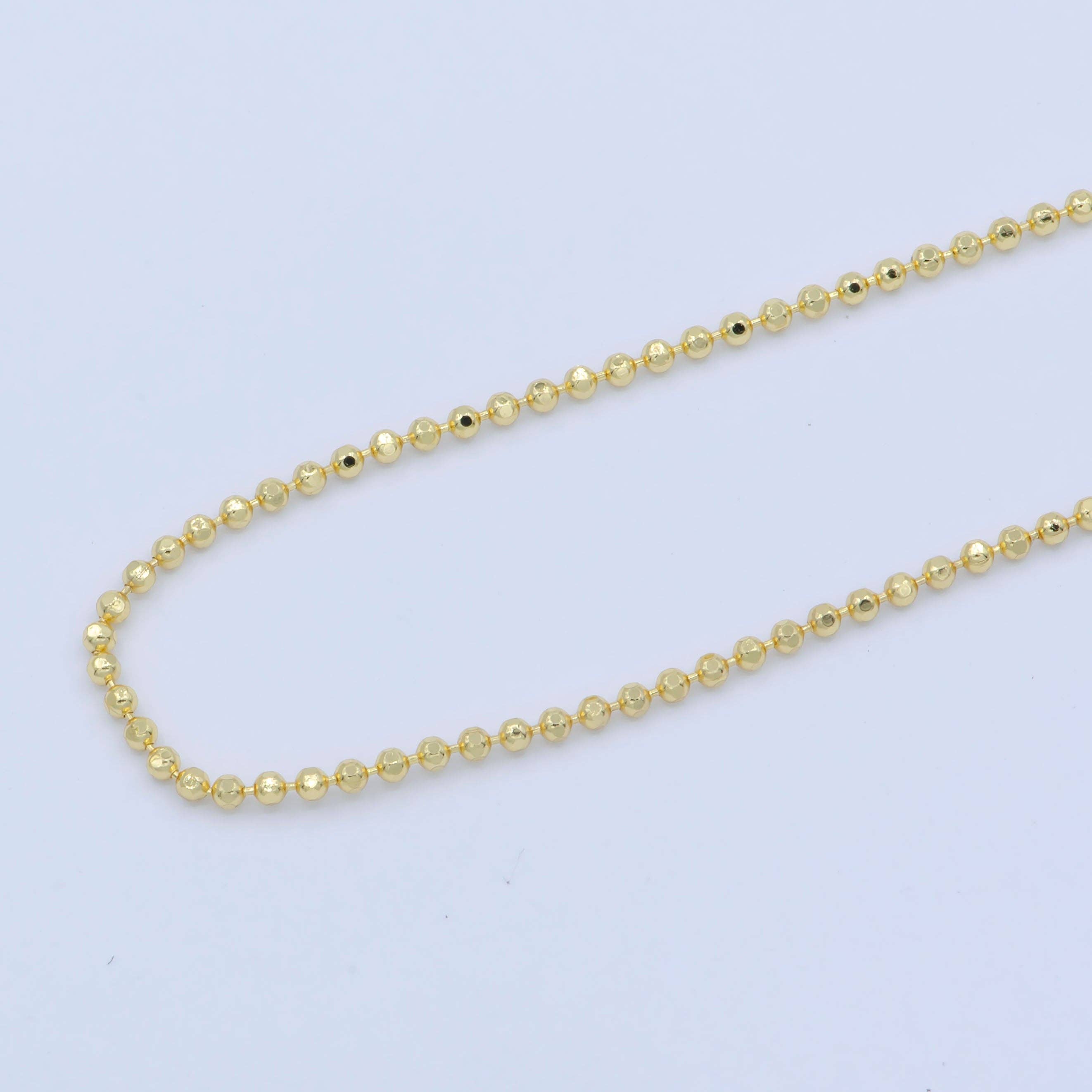 Aim Eternal – wholesale Beaded/pearl necklace – Clearance Pricing BLOWOUT 24K Gold Filled 1.5mm Round Beaded Chain 18 Inch Layering Necklace | WA-2341