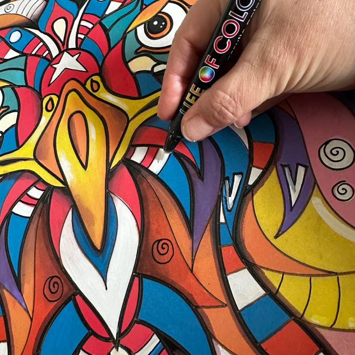 Life of Colour - Wholesale Marker - Black and White Brush Tip Acrylic Paint Pens – Set of 66