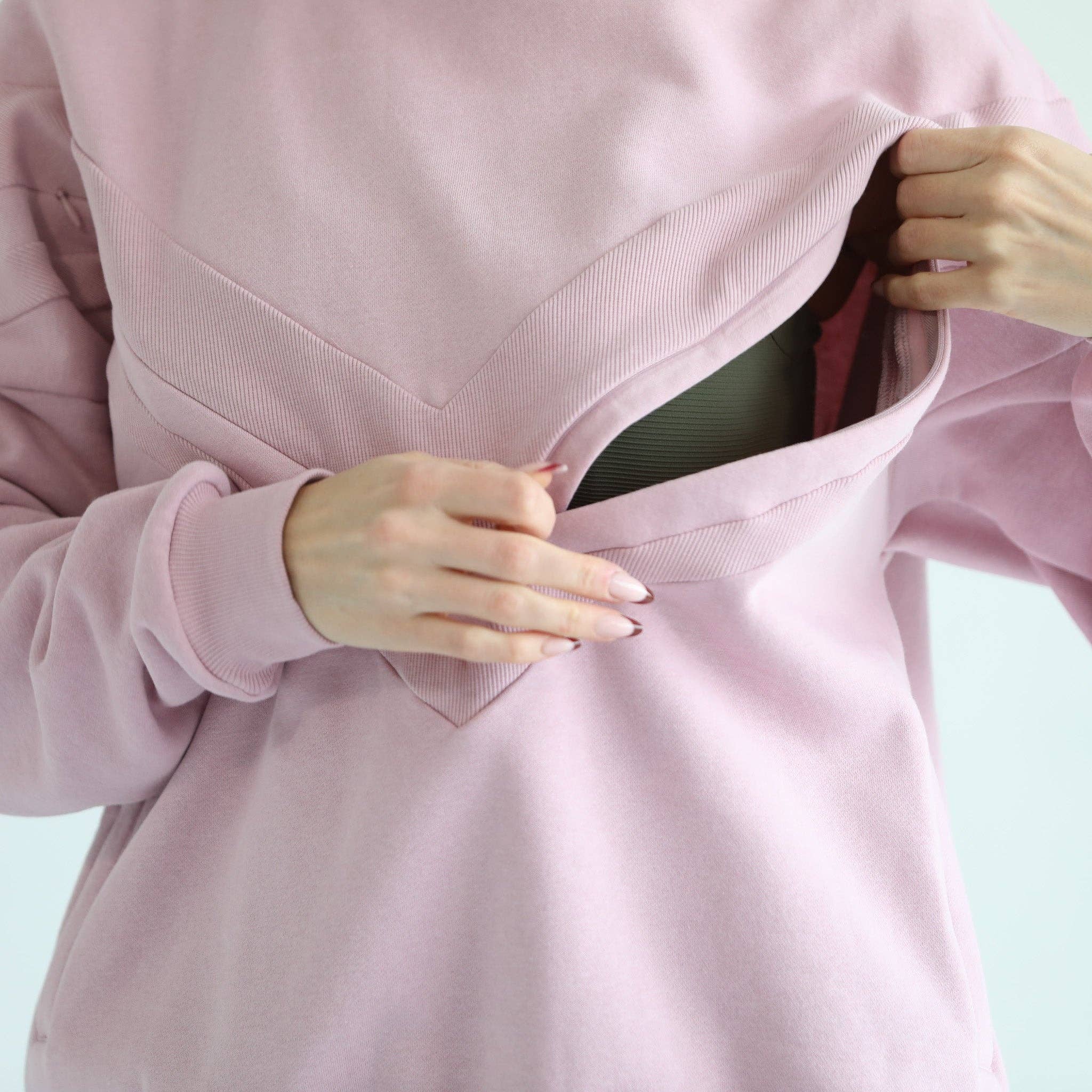 Lavender Smoke Isabella Ultra Soft Oversized Nursing & Pregnancy Hoodie (Lavender Smoke) for wholesale on Faire5