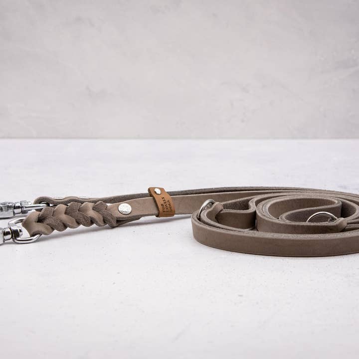 FOR LOVELY DOGS - Wholesale Pet Leash - Dog - Leather Dog Leash Sand Grey