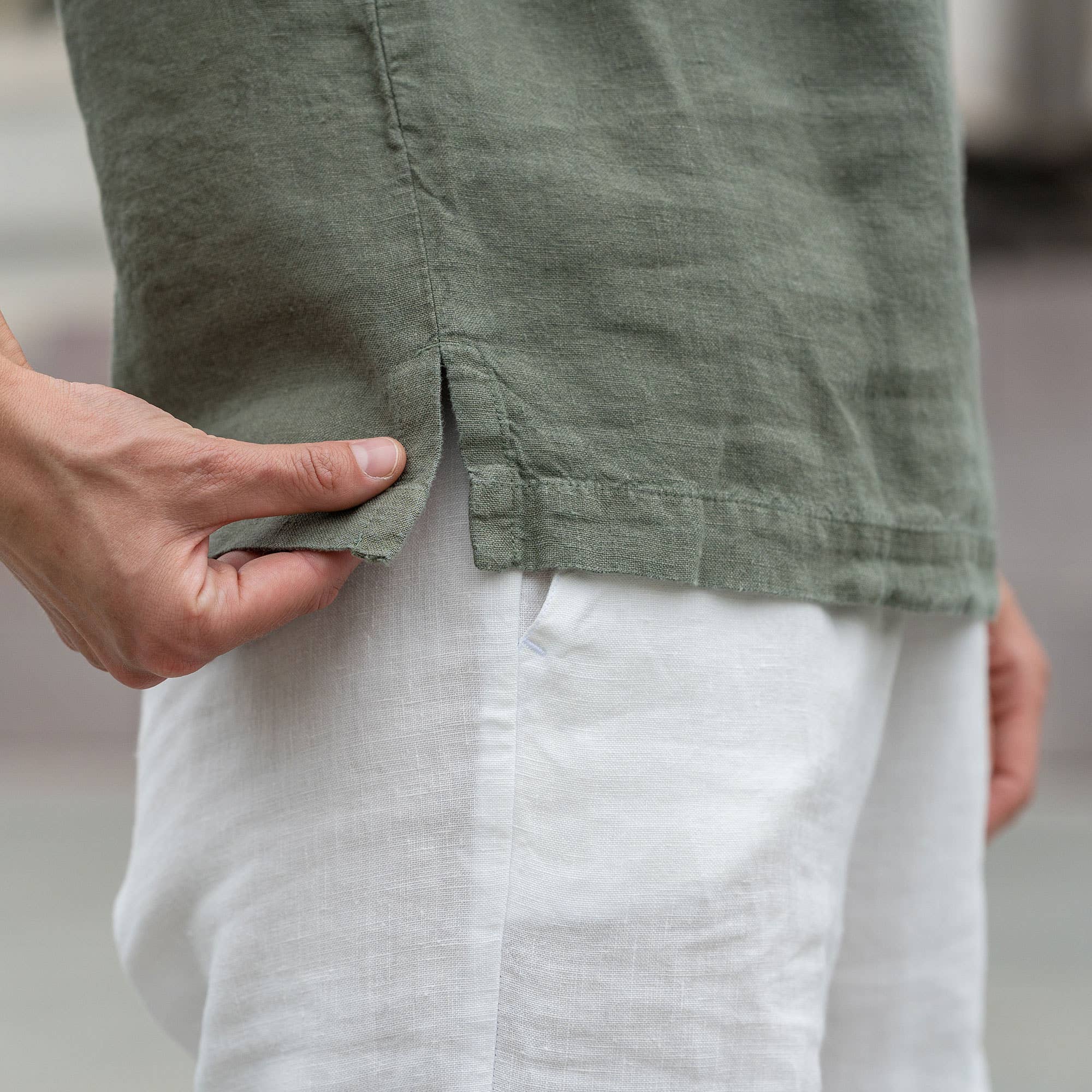 menique - Wholesale T-shirt (Zonder tekening) - Dames - Linnen shirt met korte mouwen Emma - casual klassiek linnen t-shirt5