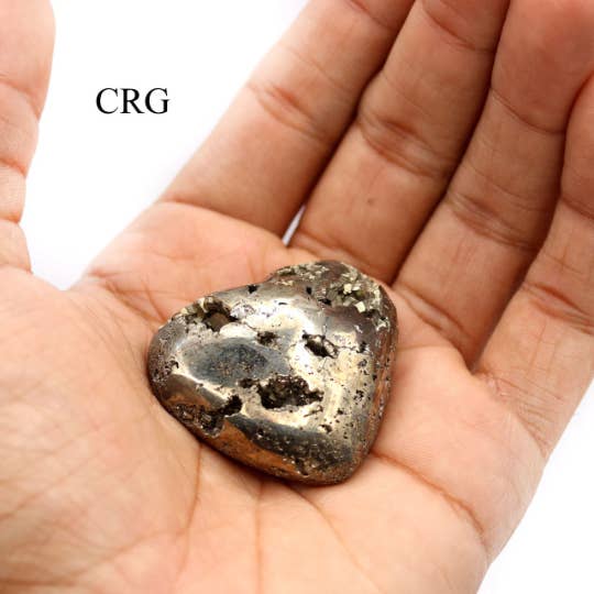 Crystal River Gems LLC - Wholesale Spiritual Stone/Crystal - Peru Iron Pyrite Heart / Bulk Wholesale Crystals / 30-45 mm1