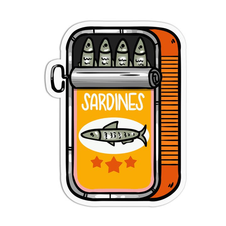 Adesivo testurizzato in vinile Sardines Sticker Market per la vendita all'ingrosso da parte di Girls Printing House