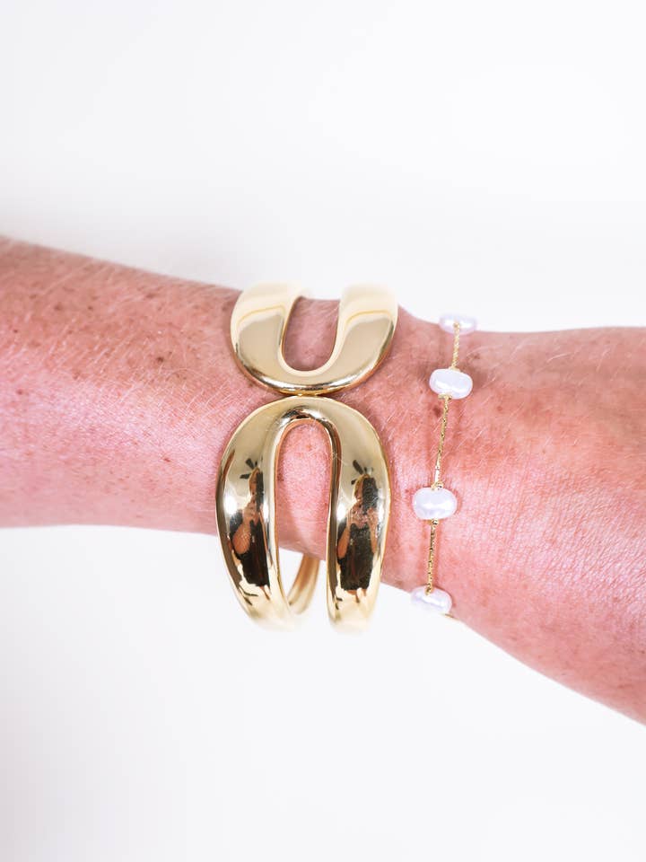 Set di Braccialetti Double Up - Oro per la vendita all'ingrosso da parte di Pretty PLease Wholesale