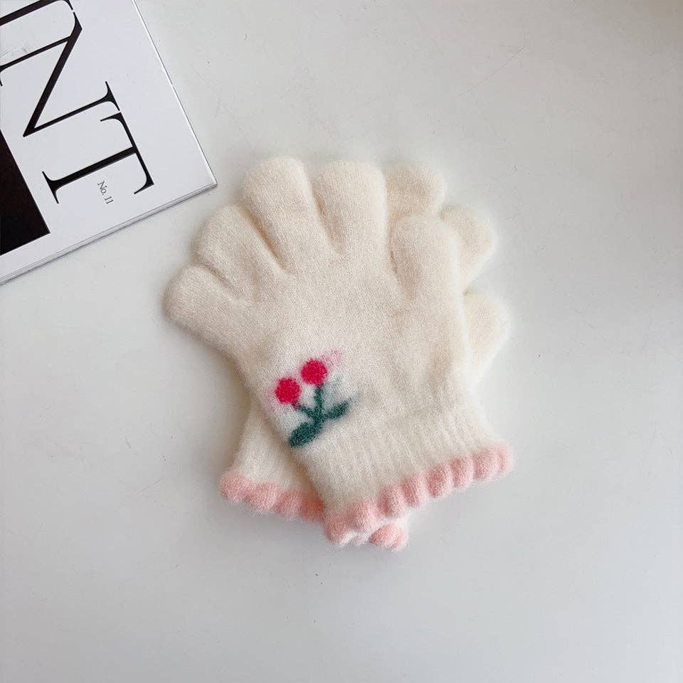 Little Trendy - Wholesale Gloves - Women's - Sweet Cherry Warm Gloves Five-Finger Gloves0