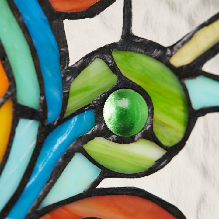 River of Goods - Wholesale Suncatcher - 30"L Fleur De Lis Victorian Stained Glass Pub Window Panel16