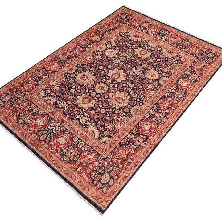Antique Vegetable Dyed Sultanabad Earlean Blue/Red Wool Rug - 8'1'' x 10'2'' for wholesale by Arshs Fine Rugs