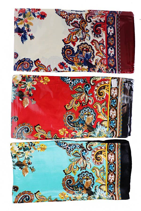 ASSORTED Filigree Brocade Print Chiffon Satin Polyester for wholesale on Faire4