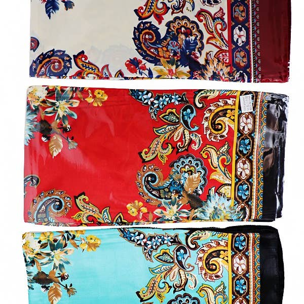 ASSORTED Filigree Brocade Print Chiffon Satin Polyester for wholesale on Faire4