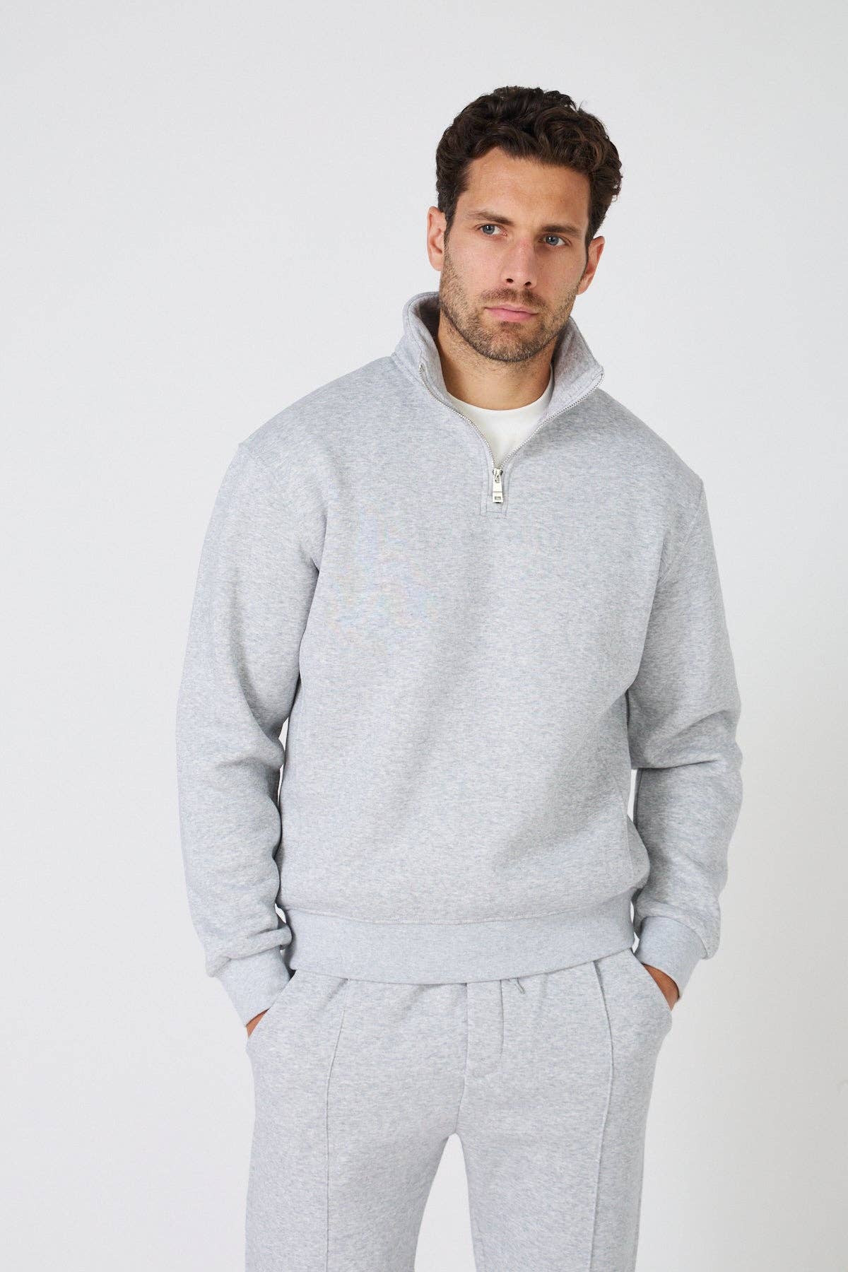 TOP MONDAY - Wholesale Tracksuit - Men's - Oversized Half-Zip Sweatshirt18
