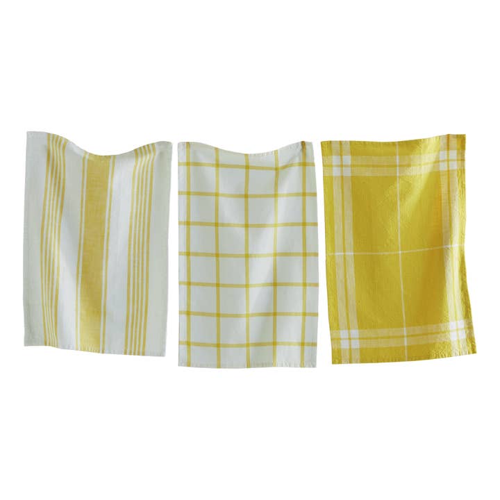 Tag Classic Dishtowel Set/3 Yellow Cotton Everyday for wholesale by tag