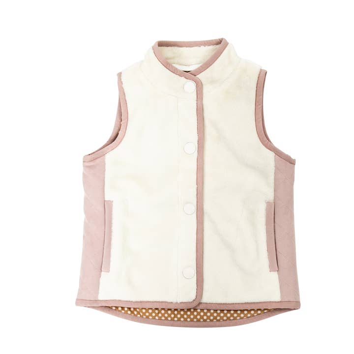 Vest with Faux Suede Cream (3m-7y) for wholesale by MerriMane