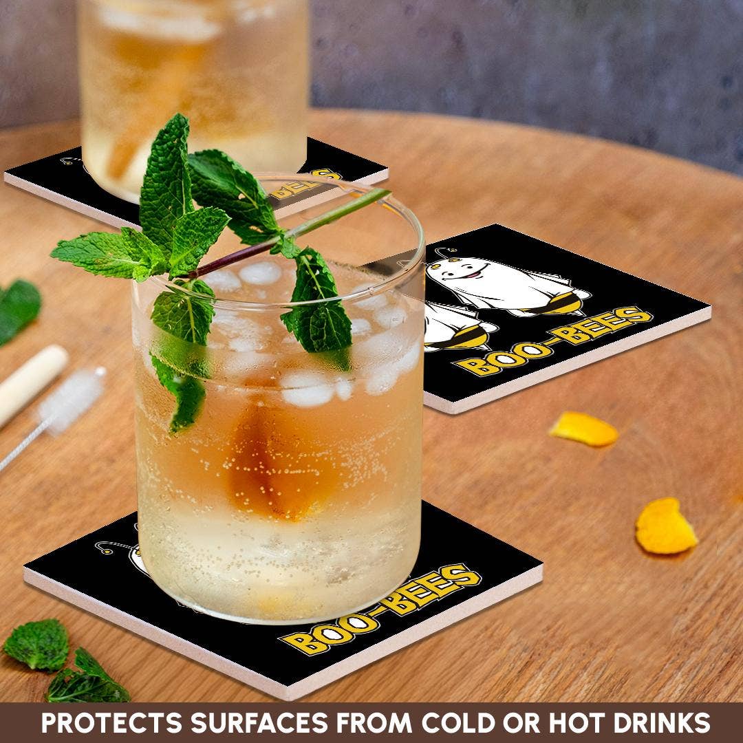 3dRose - Wholesale Coasters - 3dRose, Boo Bees Halloween for Beekeeper Beekeeping Honeycomb, Coaster2