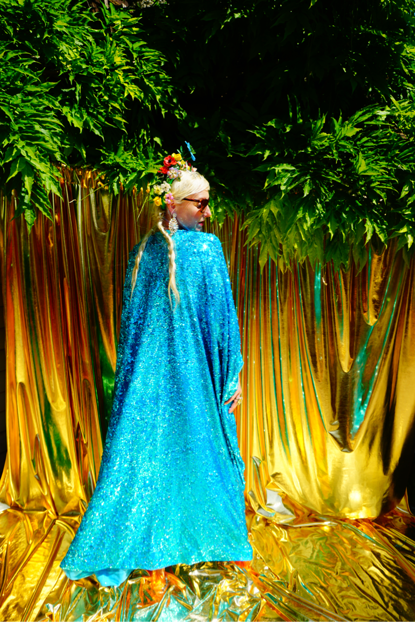 Fumbalinas – wholesale Kaftan – Women's – Turquoise Holographic Sequin Maxi Kaftan Gown / Kimono Robe21