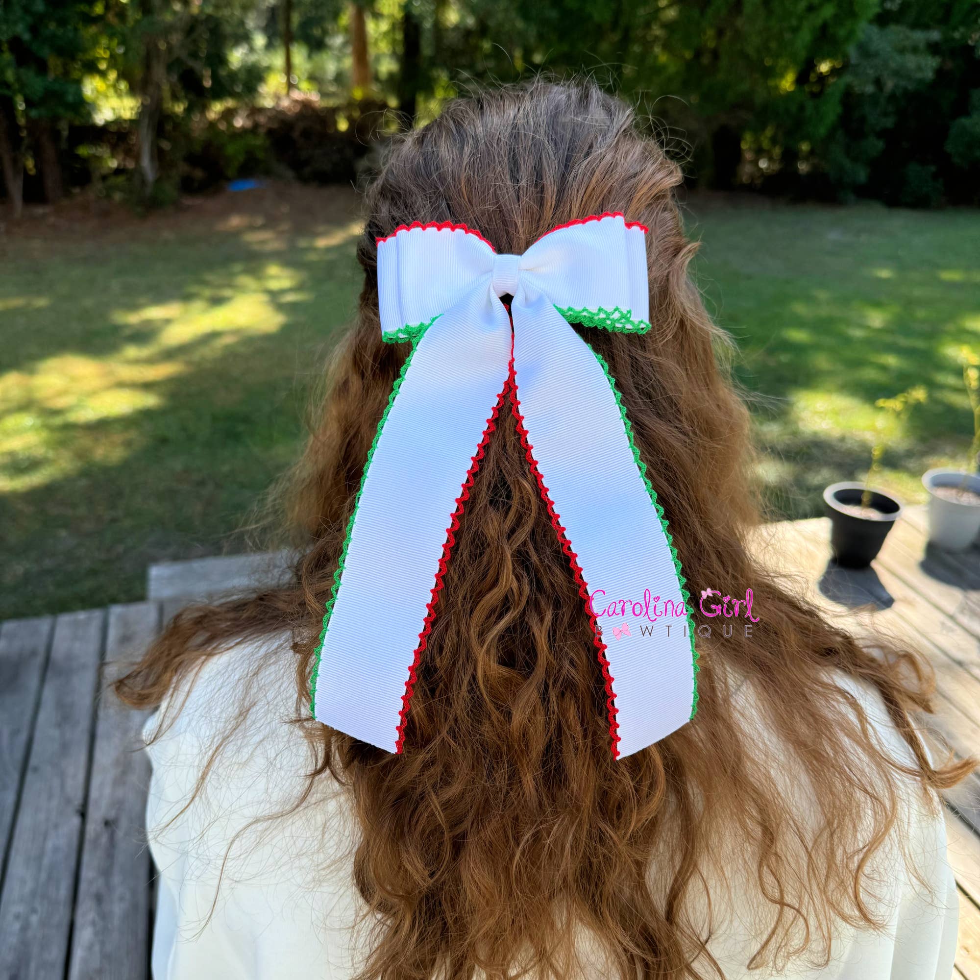Carolina Girl Bowtique - Wholesale Hair Bow - Kids - Christmas Moonstitch Bows  5 inch Bows2