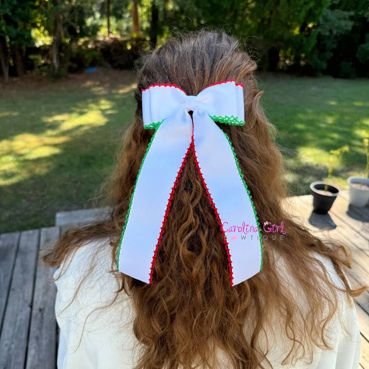 Carolina Girl Bowtique - Wholesale Hair Bow - Kids - Christmas Moonstitch Bows 5 inch Bows2