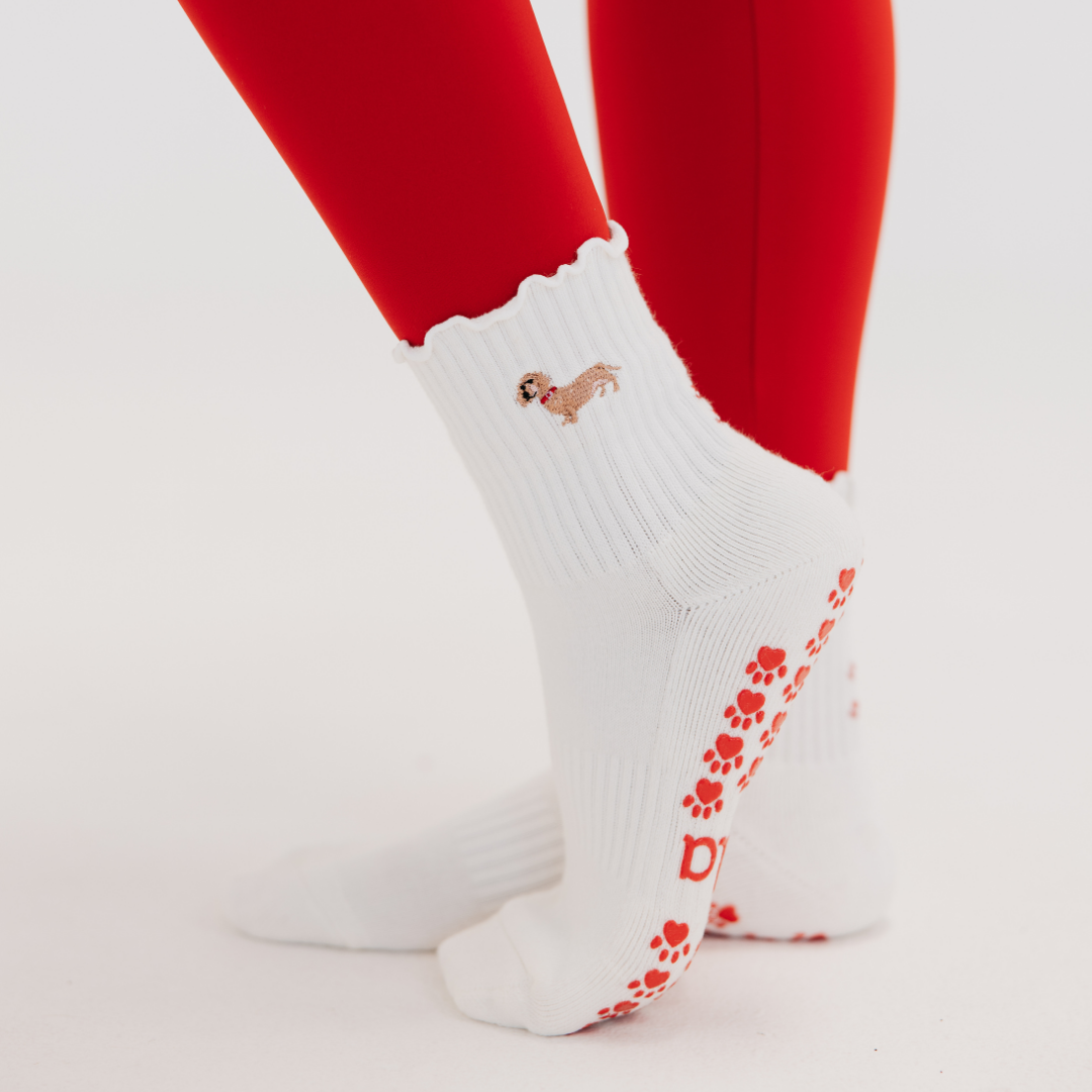 Almla Active - Wholesale Socks - Women's - Dachshund Pilates Grip Socks - Doxie0
