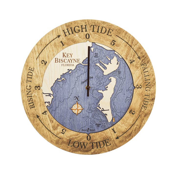 Sea & Soul Nautical Chart Art - Wholesale Wall Clock - Florida East Coast Nautical Chart Tide Clock-Many Locations100