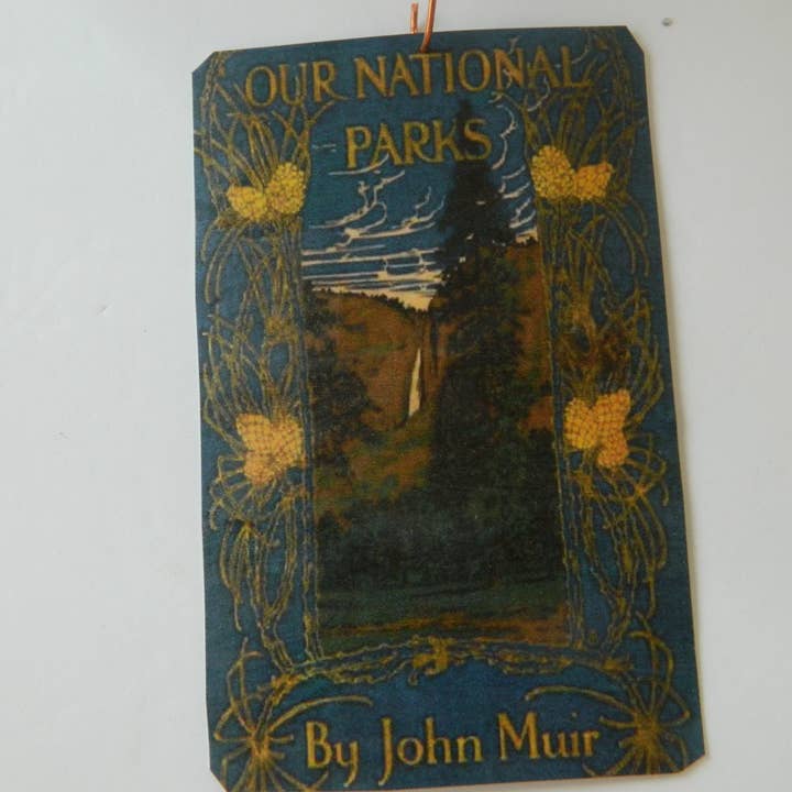 Ornament John Muir Our National Parks Antique Book Cover for wholesale by Sarah Wood Studio