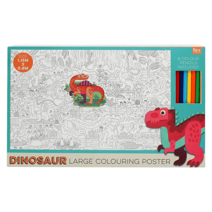 Rex London Large Colouring Poster - Baby Dinos for wholesale by Bobangles