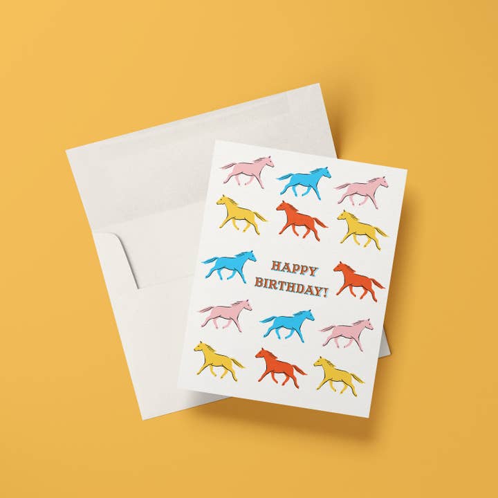 Antiquaria - Wholesale Birthday Card - Horses Birthday Greeting Card