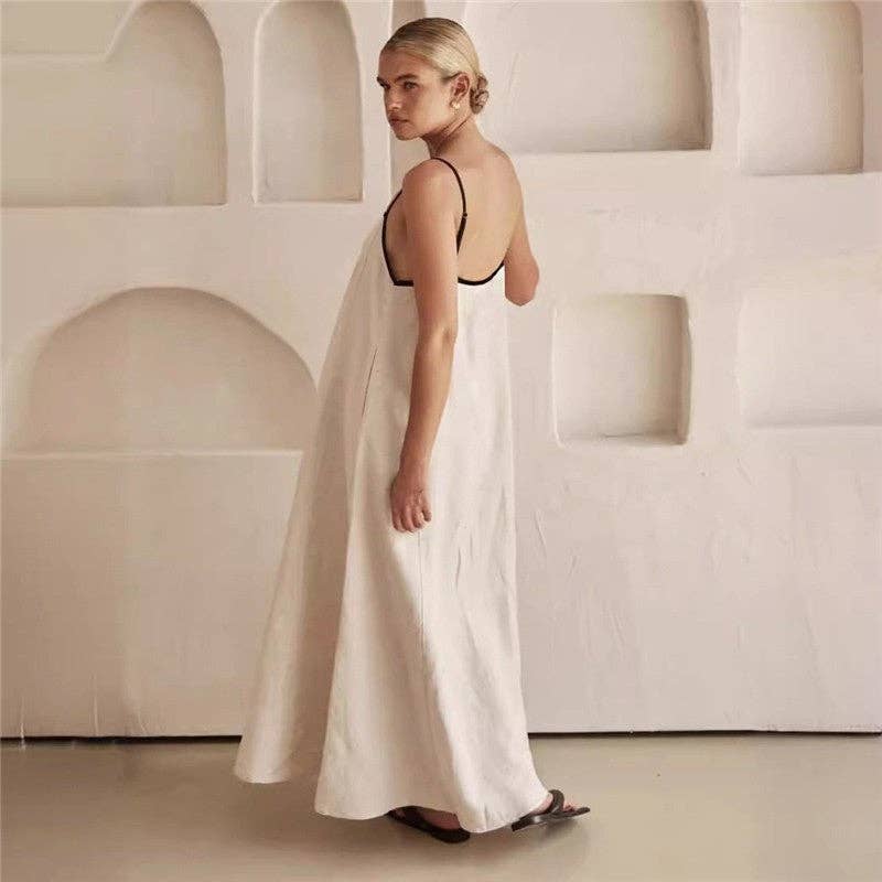 Sheer Trend - Wholesale Dress - Women's - Stylish Casual Strappy Maxi Dress With Pockets4