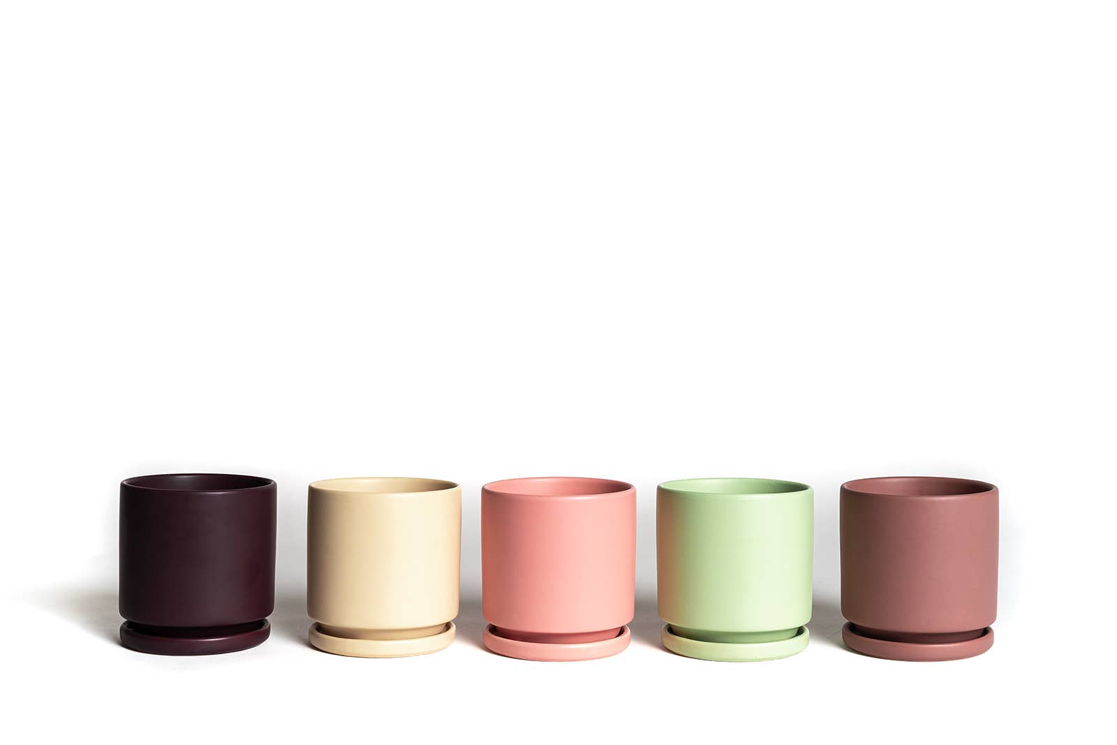 Momma Pots - Wholesale Plant Pot - 4.5" Gemstone Cylinder Pots with Water Saucers26