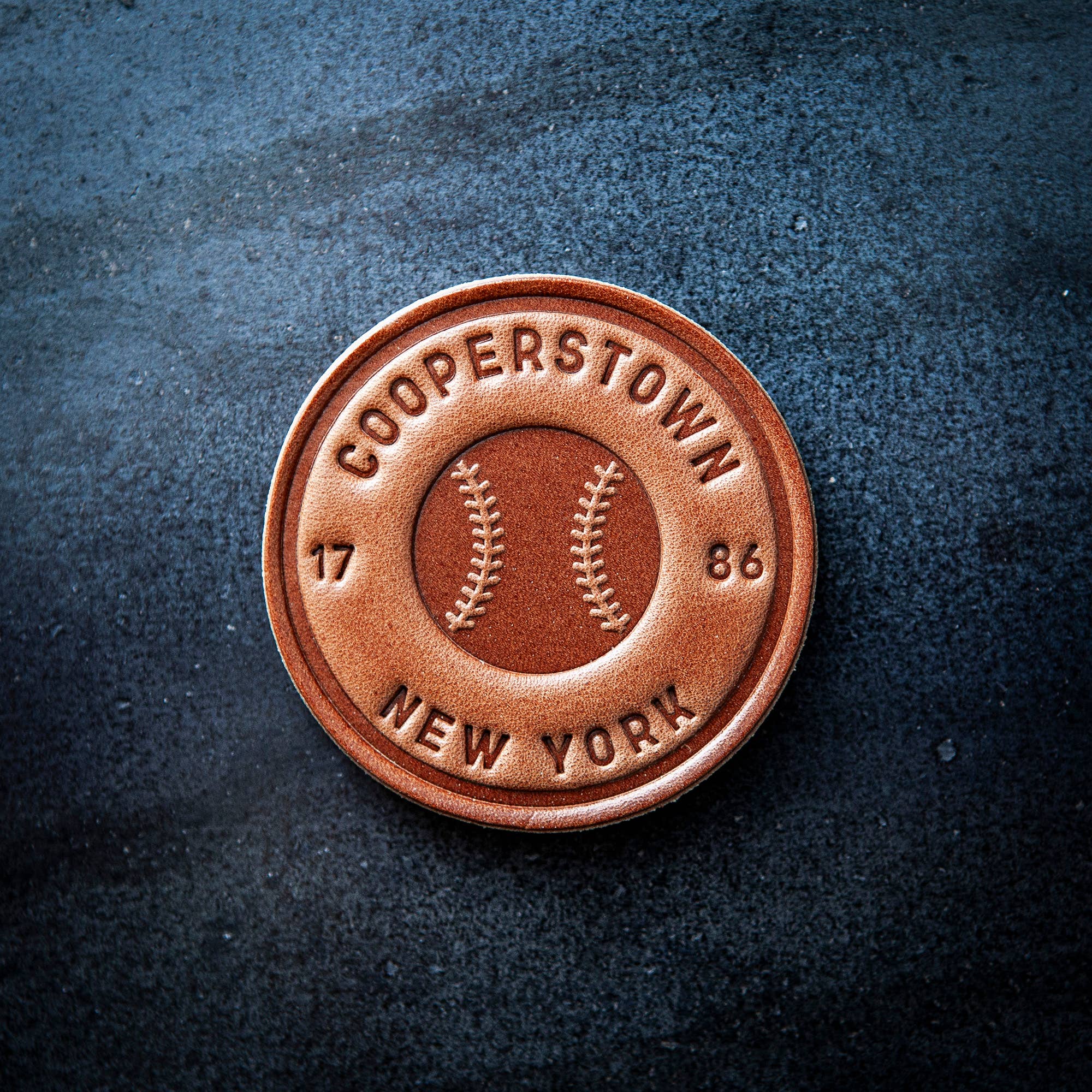 Sugarhouse Leather - Wholesale Magnet - Cooperstown New York Leather Magnet Circle Style0
