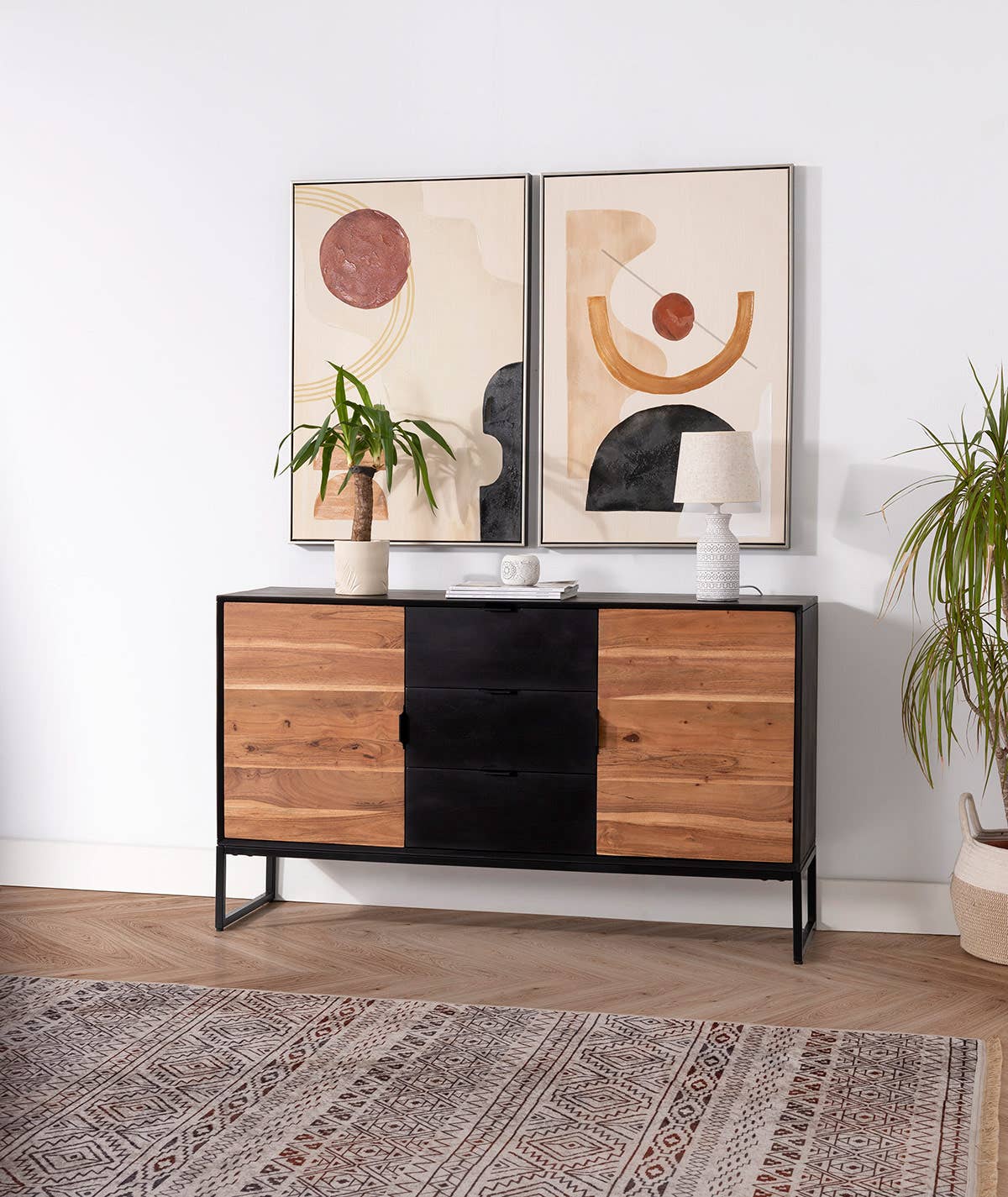 Gdeco - Wholesale Sideboard - Sideboard with 2 Doors And 3 Drawers 140X40X80 Cm1