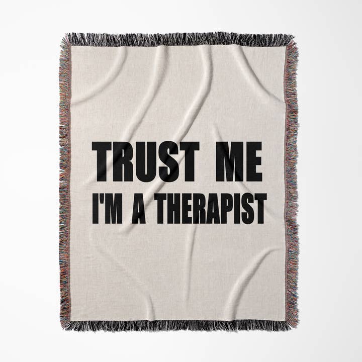3dRose – Engroshandel Tæppe – 3dRose, Stol på mig, jeg er terapeut - sjov arbejdshumor - Sjov gave til terapiarbejde, Tæppe0