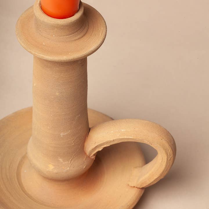 Eturel Madrid - Wholesale Candelabra - Clay handle candlestick with plate4