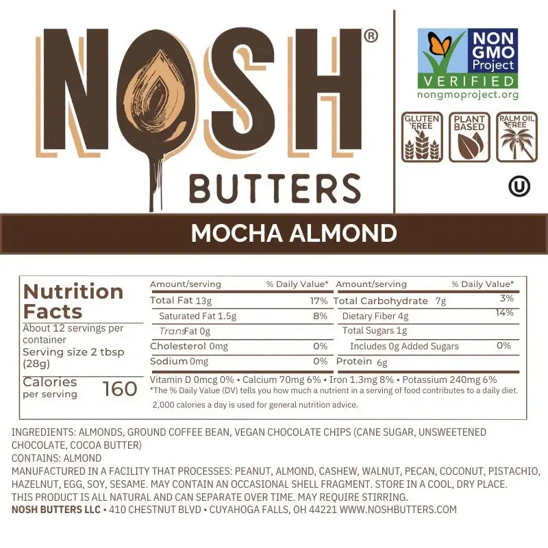 NOSH Butters – Manteiga de frutos secos por atacado – Manteiga Mocha com Amêndoas4