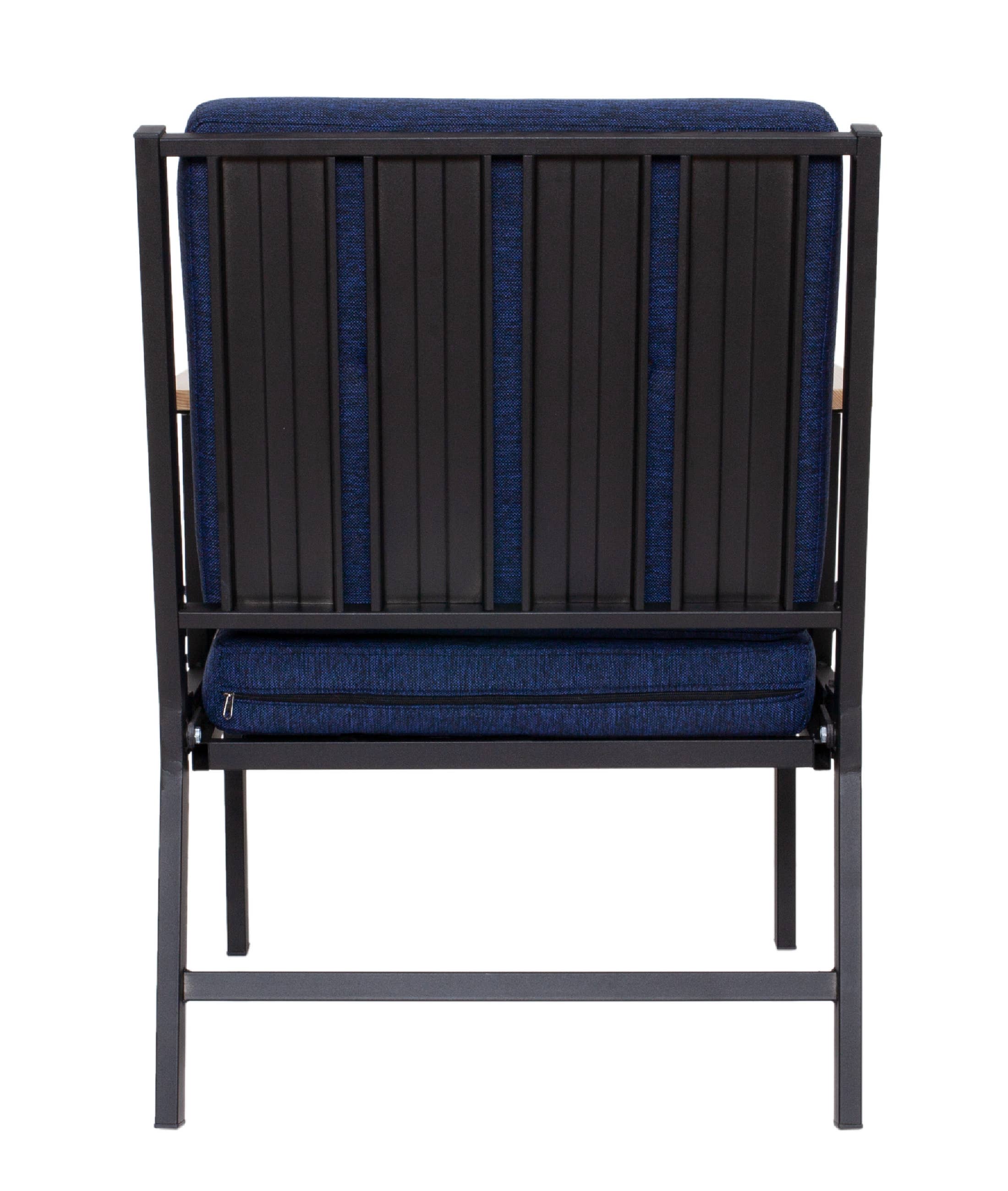 Multi Colored Koza Home Mist Navy Blue Single Garden Chair Black Skeleton 6004 Single for wholesale on Faire3