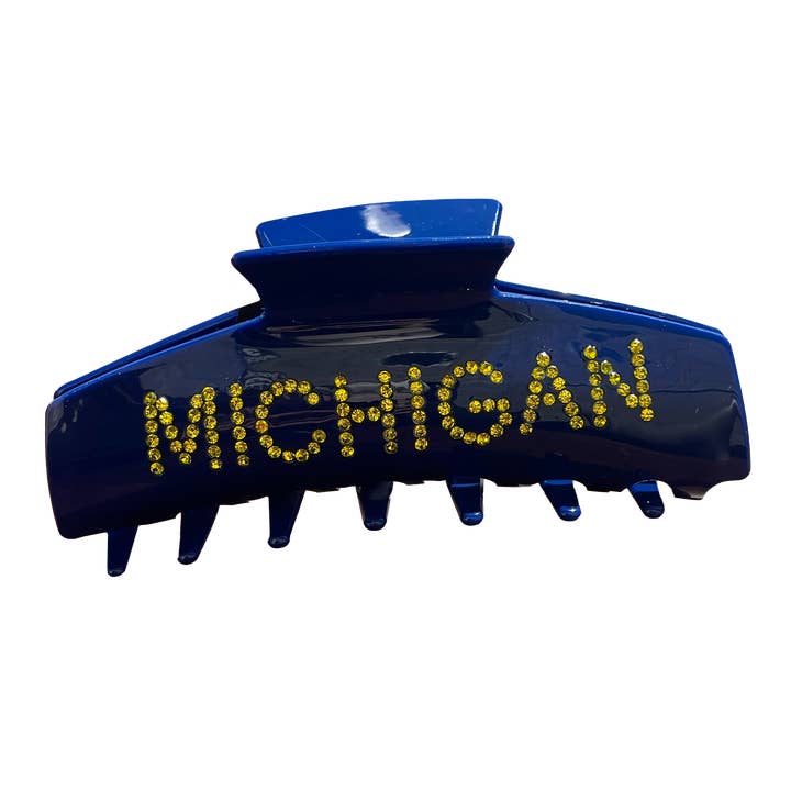 Michigan Middleton Hair Claw Clip for wholesale by Emerson Street Clothing Co Collegiate Shop