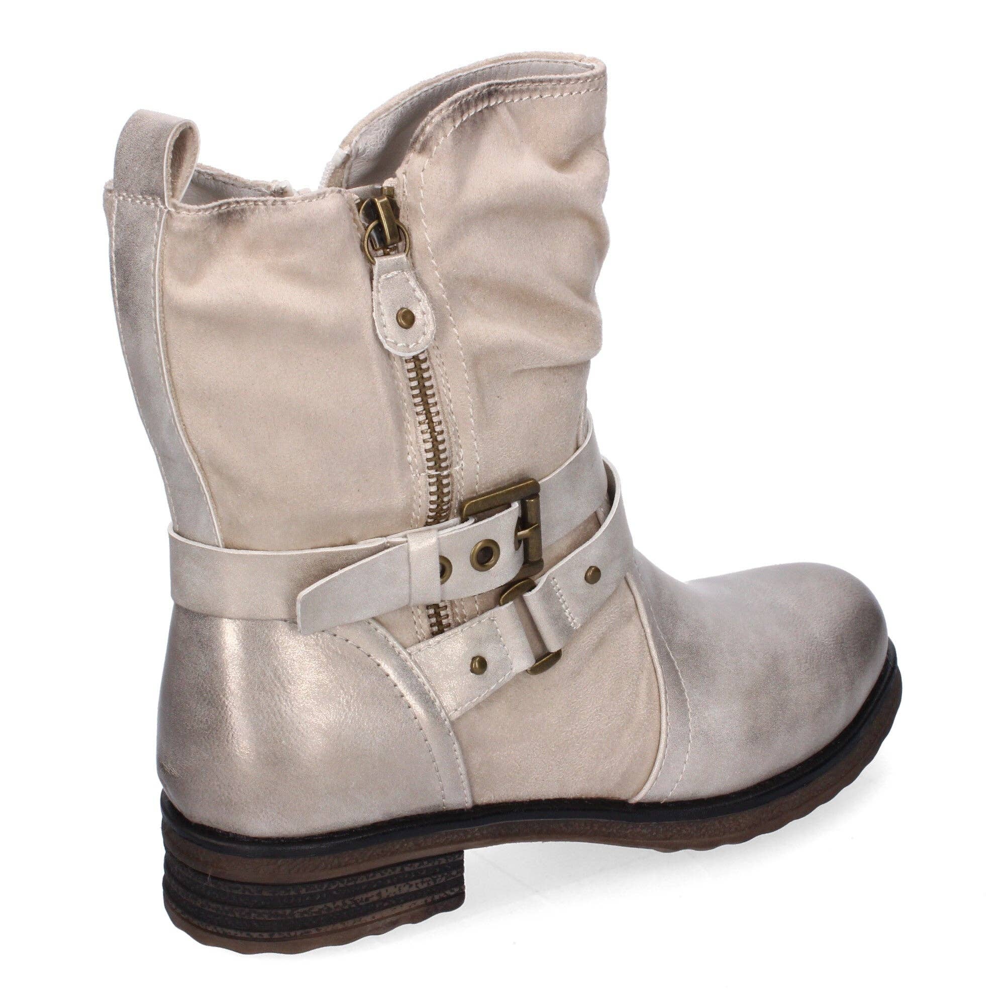 Brideluxe Mayorista - Vendita all'ingrosso Stivali - Donna - Stivali Eleganti da Donna con Fibbia, Cinghie Decorative e Cerniera Laterale3