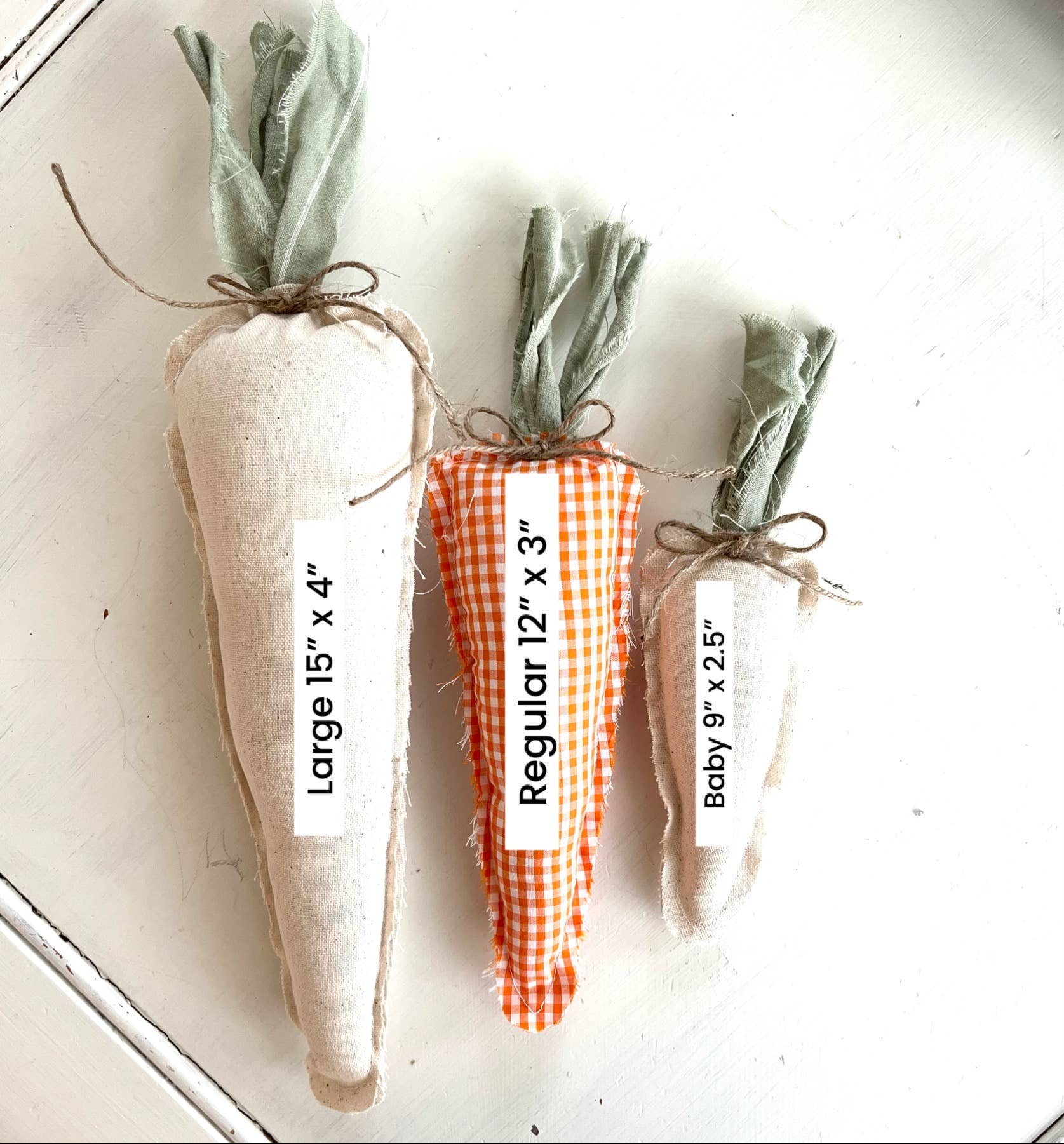 Kate + Em - Wholesale Decorative Tabletop Object - Rustic Fabric Regular Carrots 5 Pack-8 Options14
