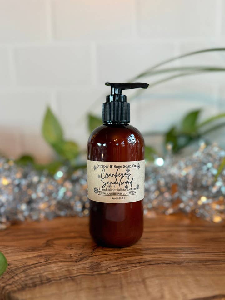 Cranberry Sandalwood - Tallow Lotion for wholesale by Juniper & Sage Soap Co. LLC