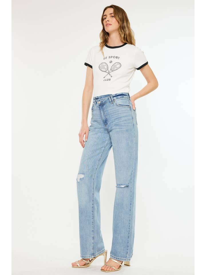 LIGHT OPEN PACK 90'S WIDE LEG STRAIGHT JEANS-KC7872L-OP for wholesale on Faire