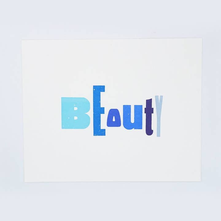 Breitseite für eine Sache - Blaue Schönheit für den Großhandel von Letterpress PLAY