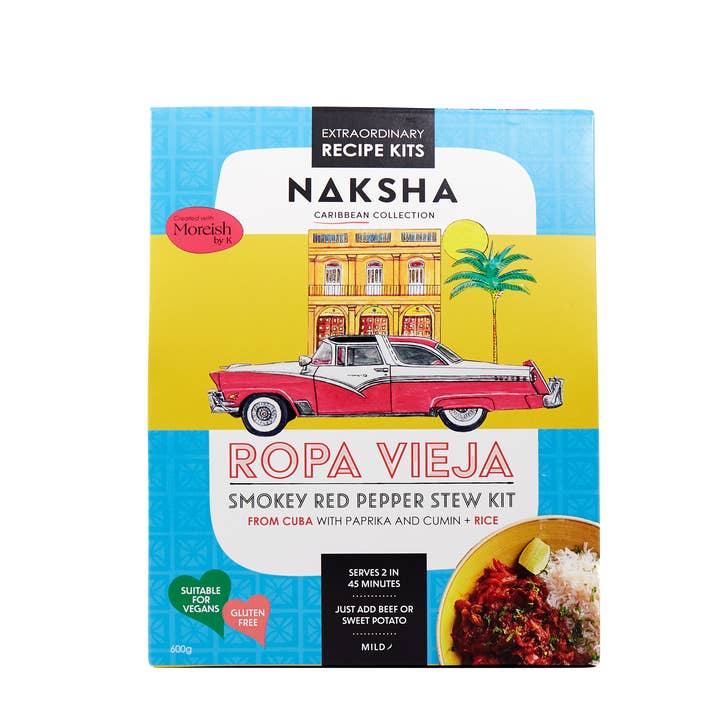 Kit de recettes pour ragoût de poivron rouge fumé et riz de Cuba pour la vente par Naksha Gourmet Recipe Kits