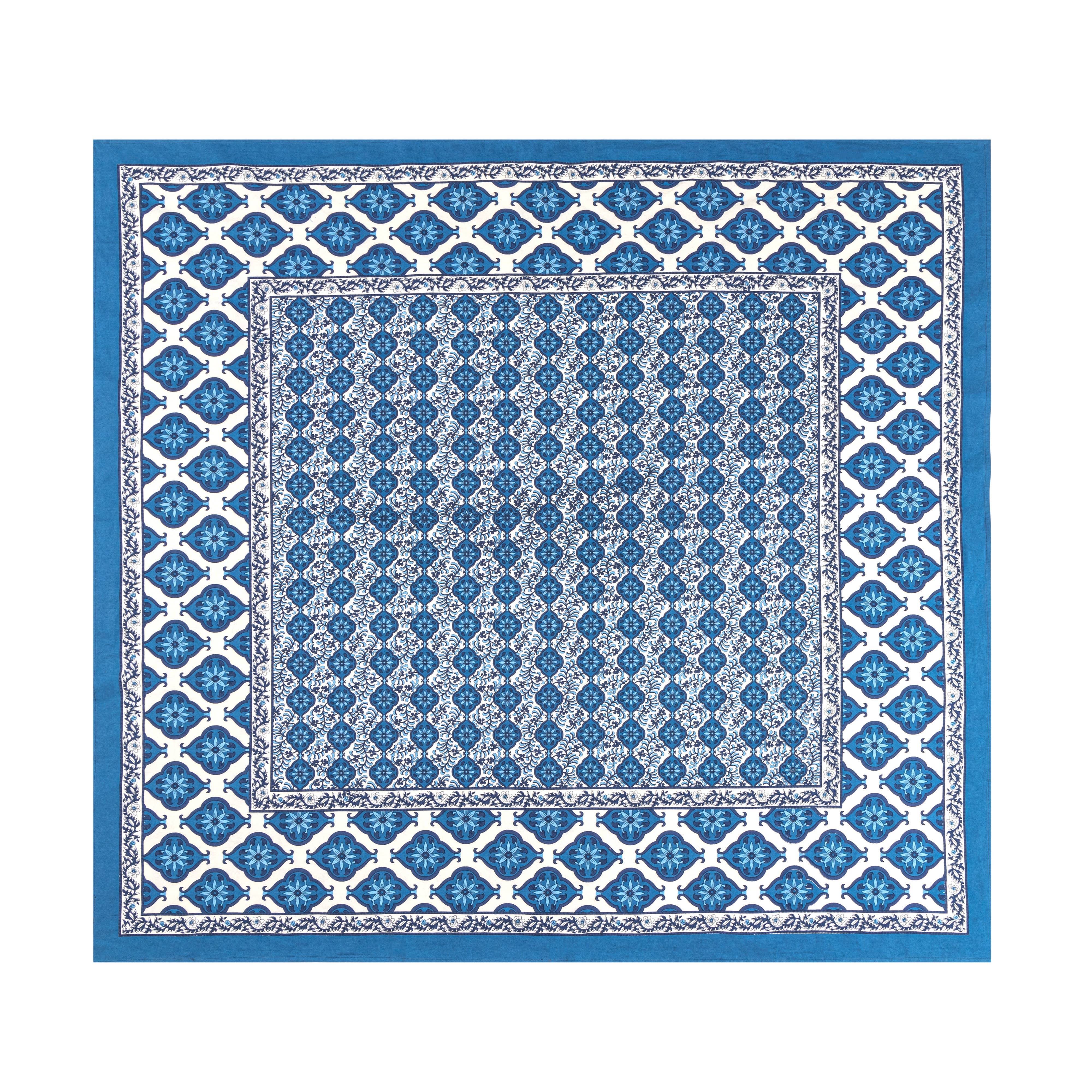 Caravan Home - Wholesale Tablecloth - Azulejo Blue Tablecloth11