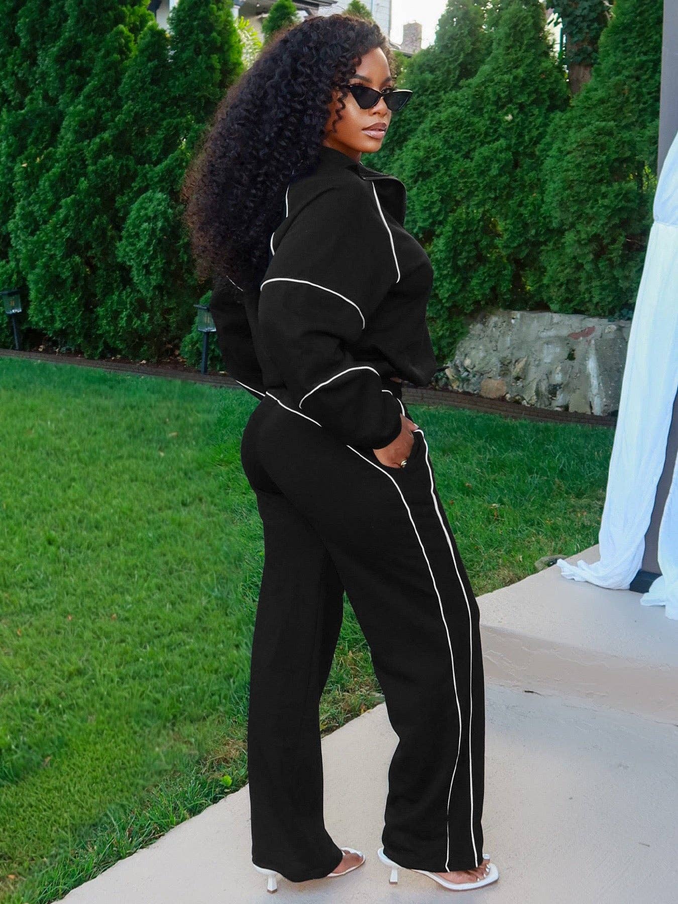 MB Fashion Wholesale - Wholesale Lounge Set - Women's - MB FASHION Half-Zip Relaxed Fit Lounge Set 50511